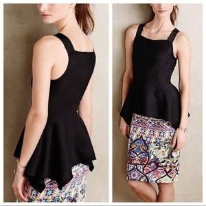 NWT Anthropologie black ribbon strap flowy top